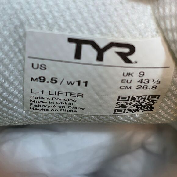 TYR L-1 Lifter Weightlifting Shoes White Turquoise Men's Size 9.5 Women's 11 - Picture 8 of 8